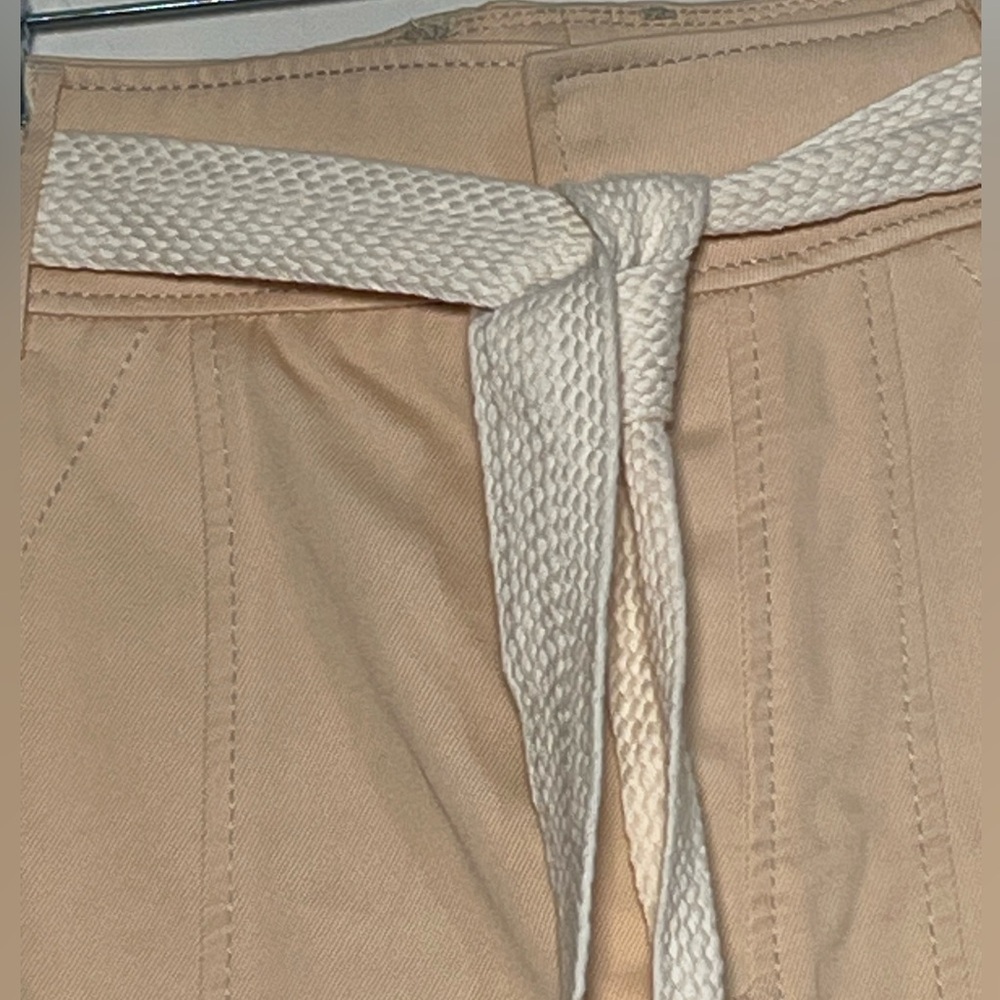 Zara Beige Wide-Leg Pants with Cream Rope Tie - Picture 3 of 7